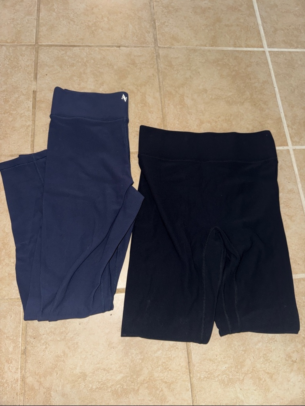 Workout Leggings - Navy and Black